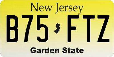 NJ license plate B75FTZ