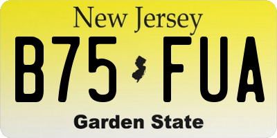 NJ license plate B75FUA