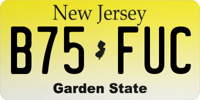 NJ license plate B75FUC