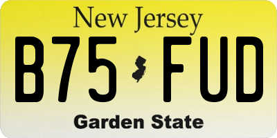 NJ license plate B75FUD