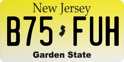 NJ license plate B75FUH