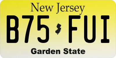 NJ license plate B75FUI
