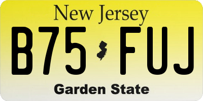 NJ license plate B75FUJ