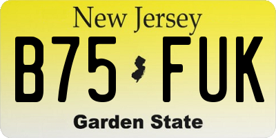 NJ license plate B75FUK