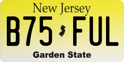 NJ license plate B75FUL