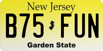 NJ license plate B75FUN