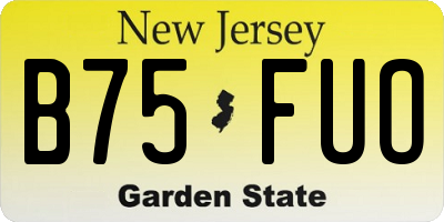 NJ license plate B75FUO