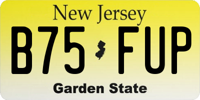 NJ license plate B75FUP