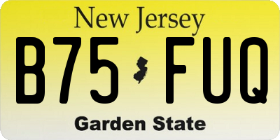 NJ license plate B75FUQ