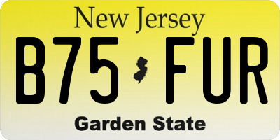 NJ license plate B75FUR
