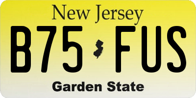 NJ license plate B75FUS