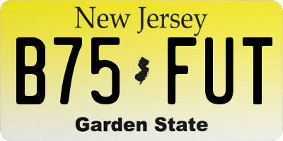 NJ license plate B75FUT