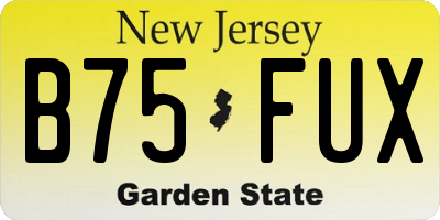 NJ license plate B75FUX
