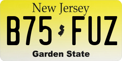 NJ license plate B75FUZ