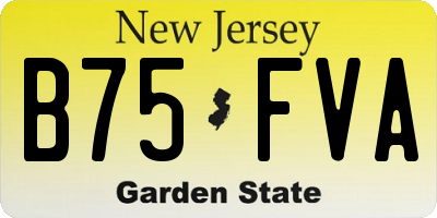 NJ license plate B75FVA
