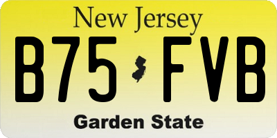 NJ license plate B75FVB