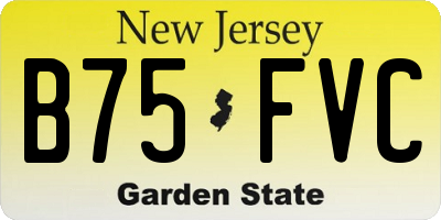 NJ license plate B75FVC