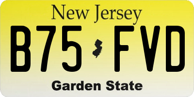 NJ license plate B75FVD