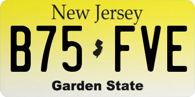 NJ license plate B75FVE