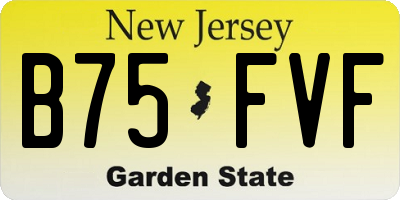NJ license plate B75FVF