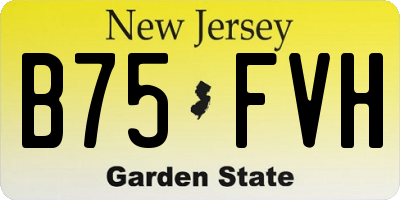 NJ license plate B75FVH