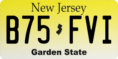 NJ license plate B75FVI