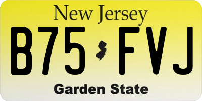 NJ license plate B75FVJ