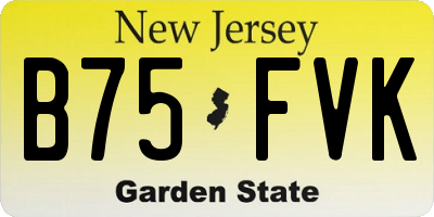 NJ license plate B75FVK
