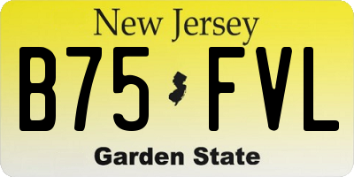 NJ license plate B75FVL