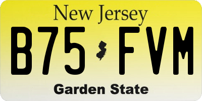 NJ license plate B75FVM