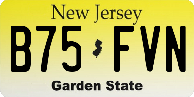 NJ license plate B75FVN