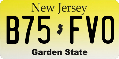 NJ license plate B75FVO