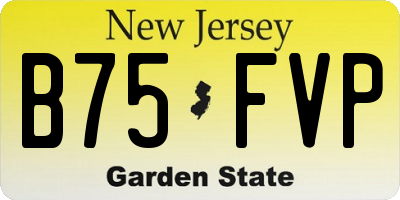 NJ license plate B75FVP