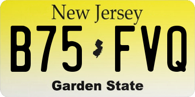 NJ license plate B75FVQ