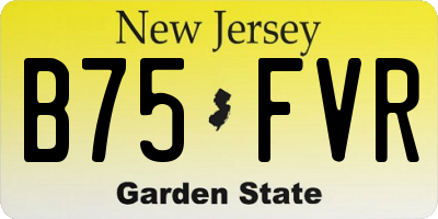 NJ license plate B75FVR
