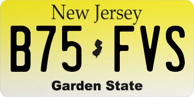 NJ license plate B75FVS