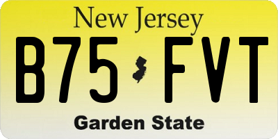 NJ license plate B75FVT