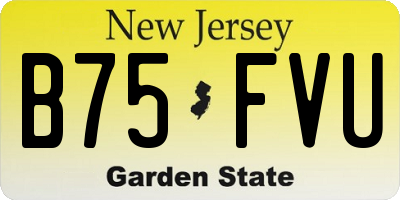 NJ license plate B75FVU