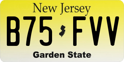 NJ license plate B75FVV