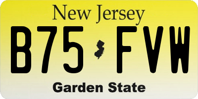 NJ license plate B75FVW