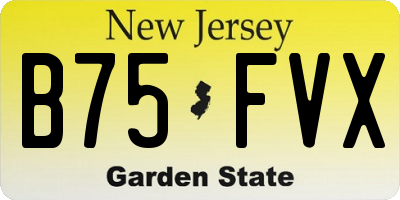 NJ license plate B75FVX