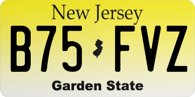 NJ license plate B75FVZ