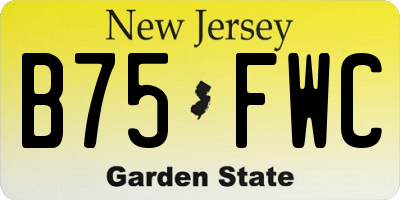 NJ license plate B75FWC