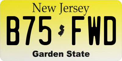 NJ license plate B75FWD