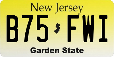 NJ license plate B75FWI