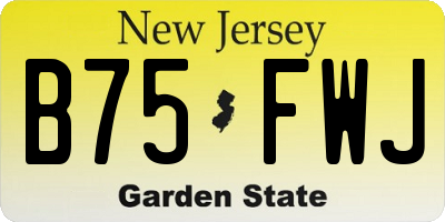 NJ license plate B75FWJ