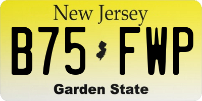 NJ license plate B75FWP