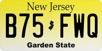 NJ license plate B75FWQ