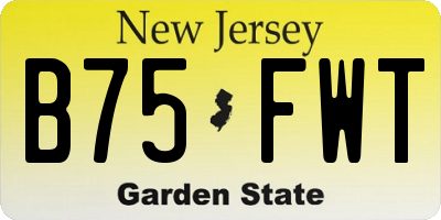 NJ license plate B75FWT