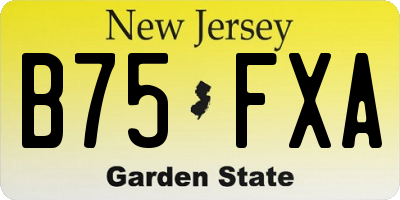 NJ license plate B75FXA